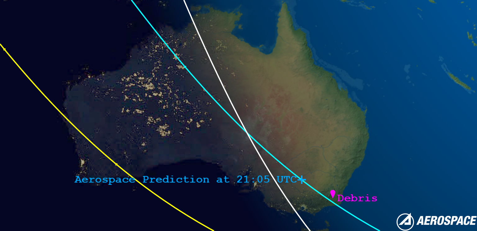 DRAGON RESILIENCE DEB (ID 48342) Debris Location Image (Zoomed)