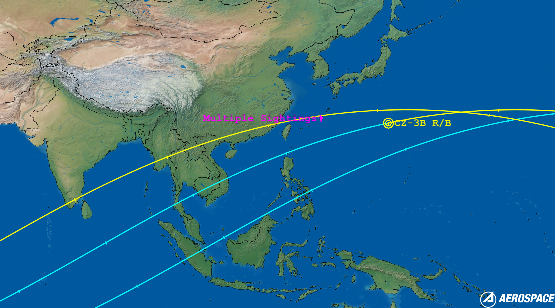 CZ-3B R/B (ID 54231) Reentry Sighting Image