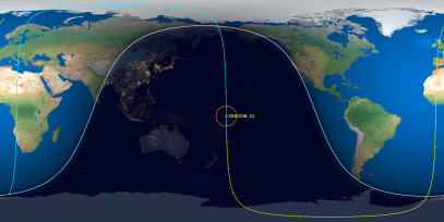 Iridium 21 (ID 25778) Prediction Ground Track Image