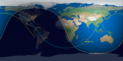 Antares Rocket Body (ID 43475) Prediction Ground Track Image