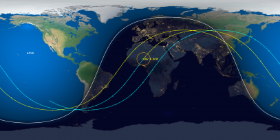 SL-4 Rocket Body (ID 43538) Prediction Ground Track Image