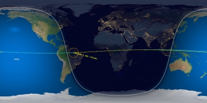Ariane 5 Debris (ID 37267) Reentry Prediction Image