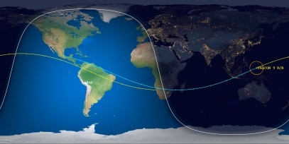 Falcon 9 Rocket Body (ID 42985) Reentry Prediction Image