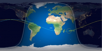 GSLV Rocket Body (ID 44442) Reentry Prediction Image