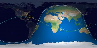 CZ-3B Rocket Body (ID 41912) Reentry Prediction Image