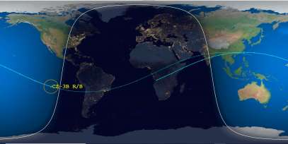 CZ-3B Rocket Body (ID 39482) Reentry Predicition Image