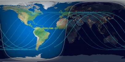 Starlink 25 (ID 44239) Reentry Prediction Image