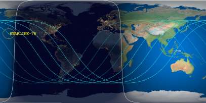 Starlink 78 (ID 44290) Reentry Prediction Image