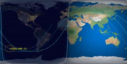 STARLINK-53 (ID 44294) Reentry Prediction Image