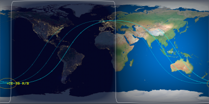 CZ-3B Rocket Body (ID 44545) Reentry Prediction Image