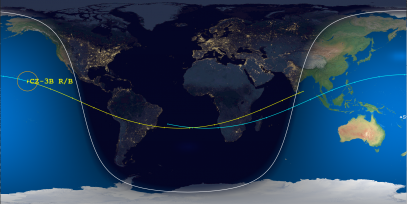 CZ-3B Rocket Body (ID 41195) Reentry Prediction Image