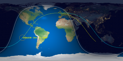 Dragon CRS-21 Debris (ID 47308) Reentry Prediction Image