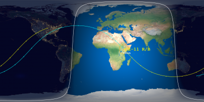 CZ-11 Rocket Body (ID 44317) Reentry Prediction Image