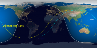 STARLINK-1198 (ID 45200) Reentry Prediction Image