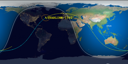 STARLINK-1592 (ID 46139) Reentry Prediction Image