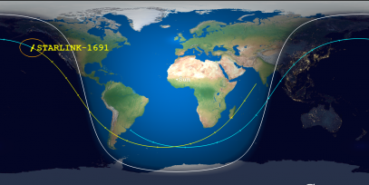 STARLINK-1691 (ID 46373) Reentry Prediction Image