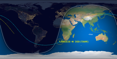 BREEZE-M DEB(TANK) (ID 43869) Reentry Prediction Image