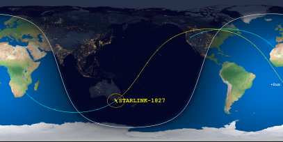 STARLINK-1827 (ID 46724) Reentry Prediction Image