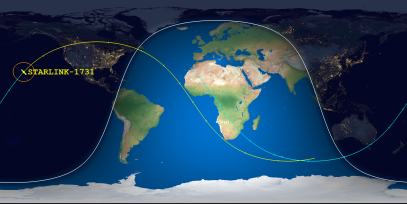STARLINK-1731 (ID 46676) Reentry Prediction Image
