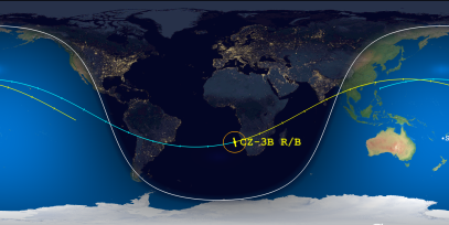 CZ-3B Rocket Body (ID 49063) Reentry Prediction Image