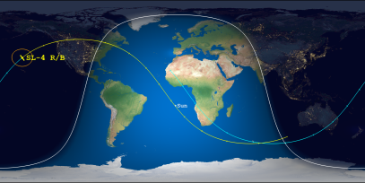 SL-4 Rocket Body (ID 49380) Reentry Prediction Image