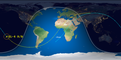 SL-4 Rocket Body (ID 49500) Reentry Prediction Image