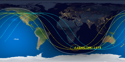 STARLINK-1674 (ID 46555) Reentry Prediction Image