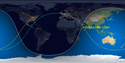 STARLINK-1345 (ID 45585) Reentry Prediction Image