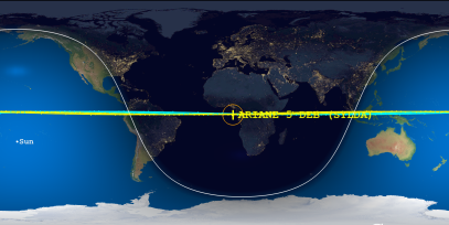 ARIANE 5 DEBRIS SYLDA (ID 38334) Reentry Prediction Image