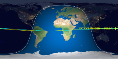 ARIANE 5 DEBRIS SYLDA (ID 40666) Reentry Prediction Image