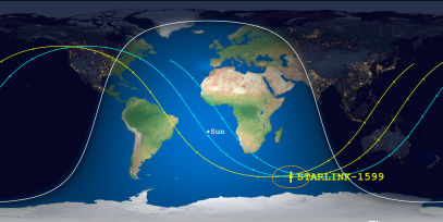 STARLINK-1599 (ID 46143) Reentry Prediction Image