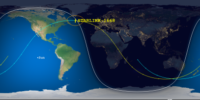 STARLINK-1668 (ID 46536) Reentry Prediction Image
