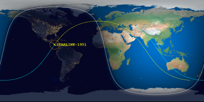 STARLINK-1951 (ID 47553) Reentry Prediction Image