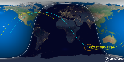 STARLINK-2176 (ID 47758) Reentry Prediction Image