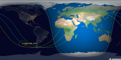 STARLINK-3676 (ID 52097) Reentry Prediction Image