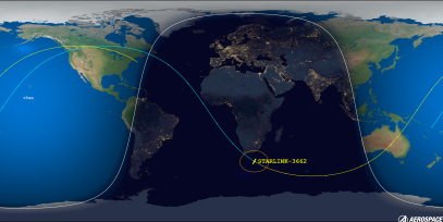 STARLINK-3662 (ID 52099) Reentry Prediction Image