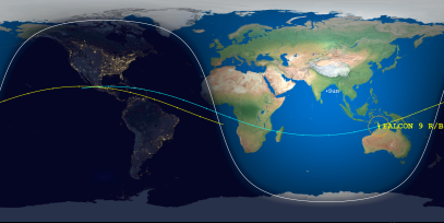 Falcon 9 R/B (ID 42699) Reentry Prediction Image