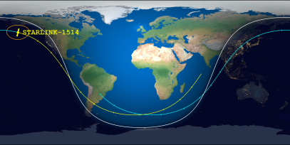 STARLINK-1514 (ID 46046) Reentry Prediction Image
