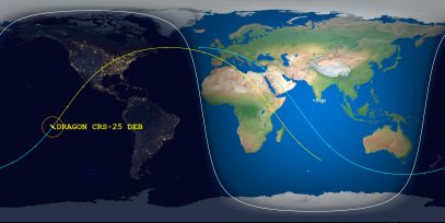 DRAGON CRS-25 DEB (ID 53584) Reentry Prediction Image