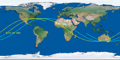 CZ-2D DEB (ID 53944) Reentry Prediction Image