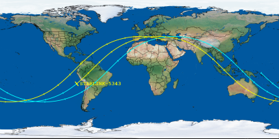 STARLINK-5343 (ID 56514) Reentry Prediction Image
