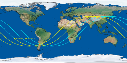 STARLINK-30220 (ID 57619) Reentry Prediction Image