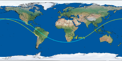 CZ-2D DEB (ID 54749) Reentry Prediction Image
