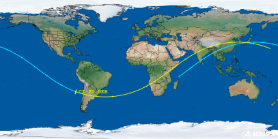 CZ-2D DEB (ID 57989) Reentry Prediction Image