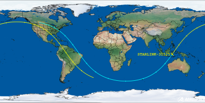 STARLINK-31525 (ID 59001) Reentry Prediction Image