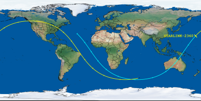 STARLINK-2360 (ID 47900) Reentry Prediction Image
