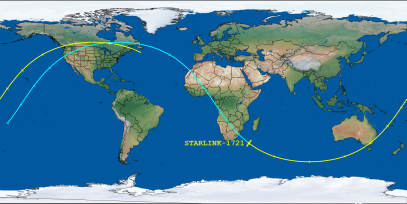 STARLINK-1721 (ID 46332) Reentry Prediction Image