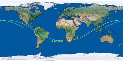 H-2A DEB (ID 57807) Reentry Prediction Image