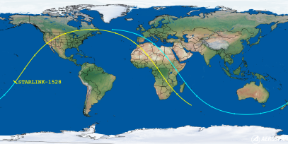 STARLINK-1528 (ID 47620) Reentry Prediction Image