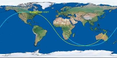 STARLINK-2327 (ID 47871) Reentry Prediction Image